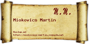 Miokovics Martin névjegykártya